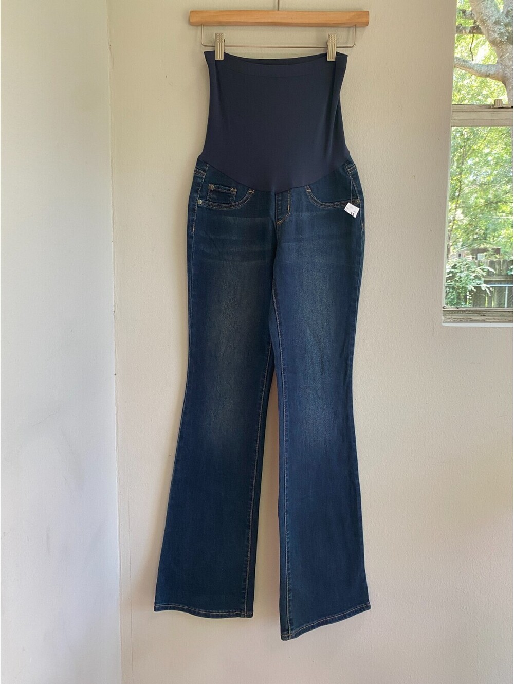 NEW Motherhood Maternity Indigo Blue Jeans Bootcut XS Secret fit Stretch